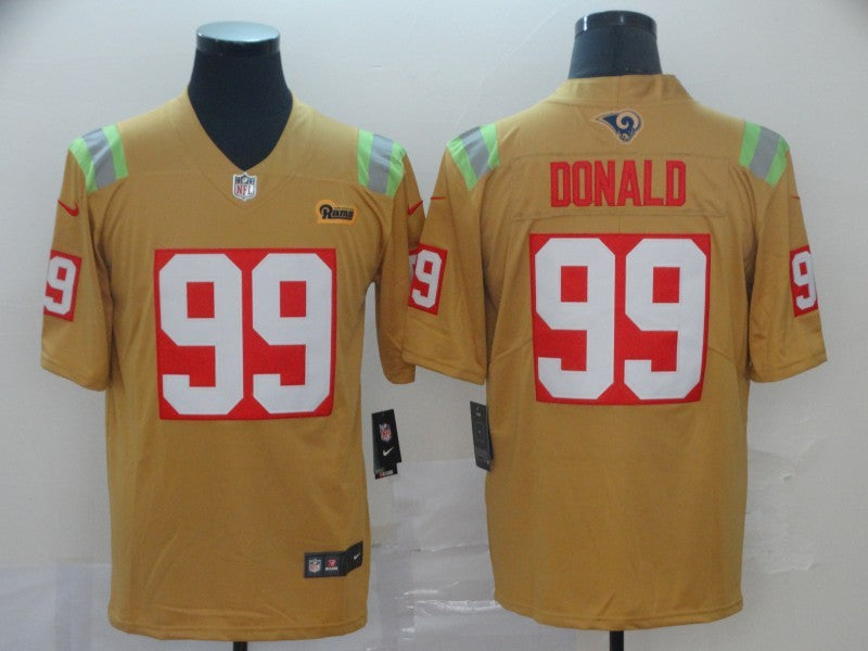 Men's Los Angeles Rams Aaron Donald #99 Yellow City Edition Game jersey