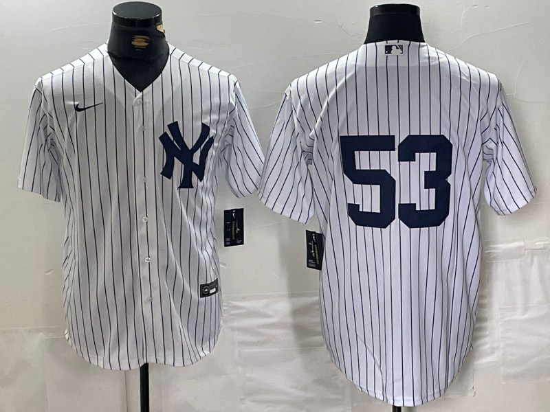 Men's New York Yankees Bobby Abreu #53 White Replica Player Name jersey