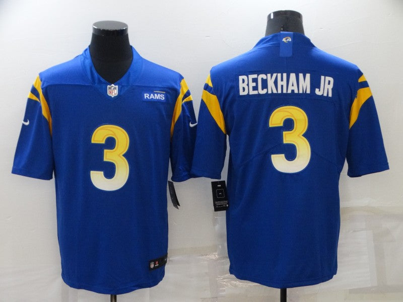 Men's Los Angeles Rams Odell Beckham Jr. #3 Blue Game jersey