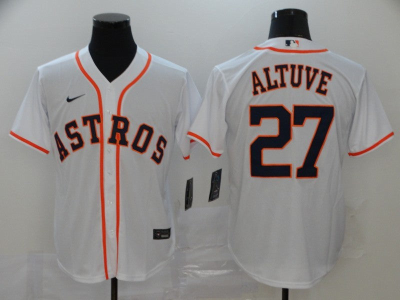 Men's Houston Astros Jose Altuve #27 White Replica Baseball jersey