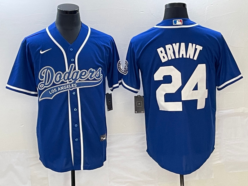 Men's Los Angeles Dodgers Kobe Bryant #24 Royal Player jersey Joint Edition