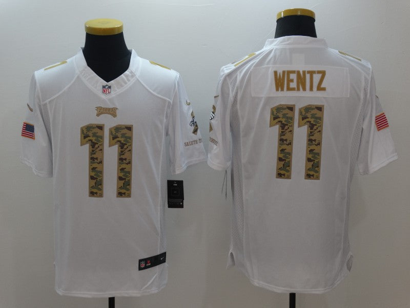 Men's Philadelphia Eagles #11 Carson Wentz White Game Player jersey