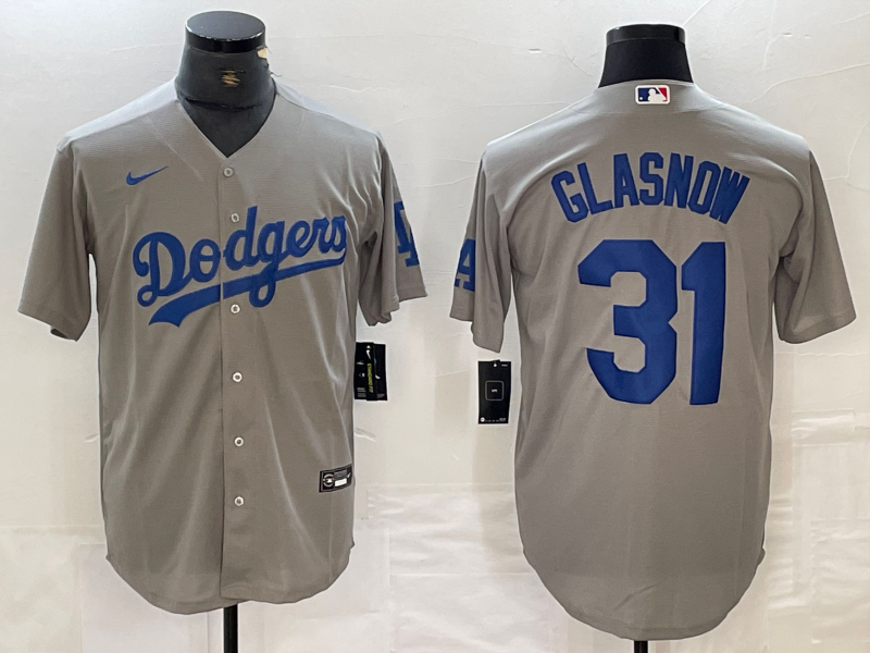 Men's Los Angeles Dodgers Tyler Glasnow #31 Gray Replica Player jersey