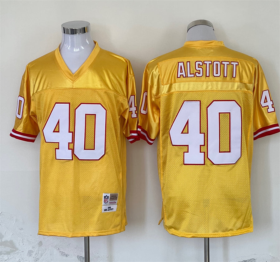 Men's Tampa Bay Buccaneers Mike Alstott Mitchell & Ness Yellow Legacy Replica jersey