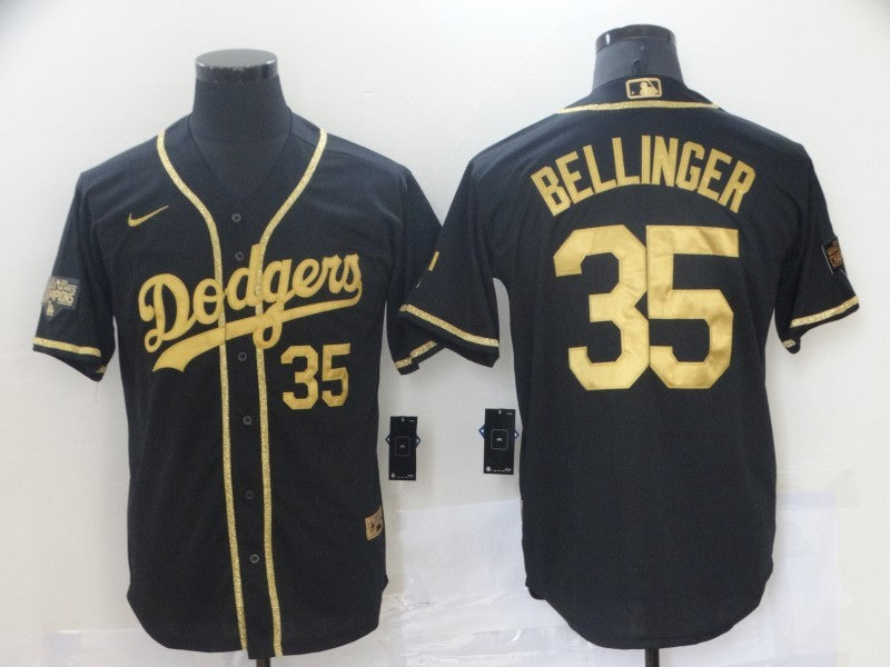 Men's Los Angeles Dodgers Cody Bellinger #35 Black Authentic Game jersey