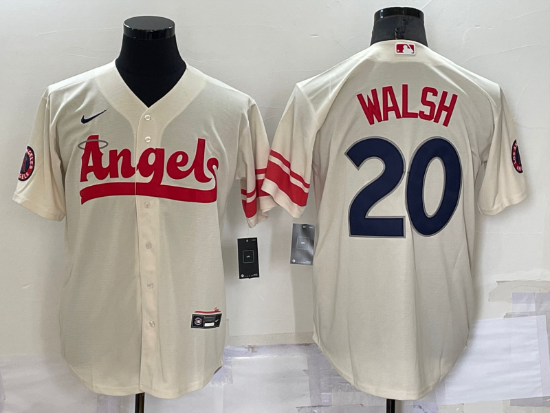 Men's Los Angeles Angels Jared Walsh #20 Cream City Connect Replica Player jersey