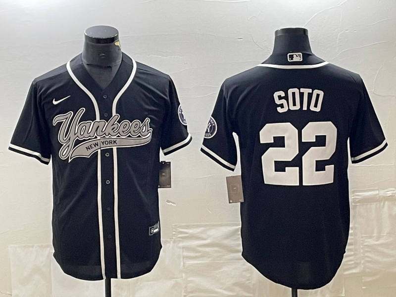 Men's New York Yankees Juan Soto #22 Black Player jersey Joint Edition