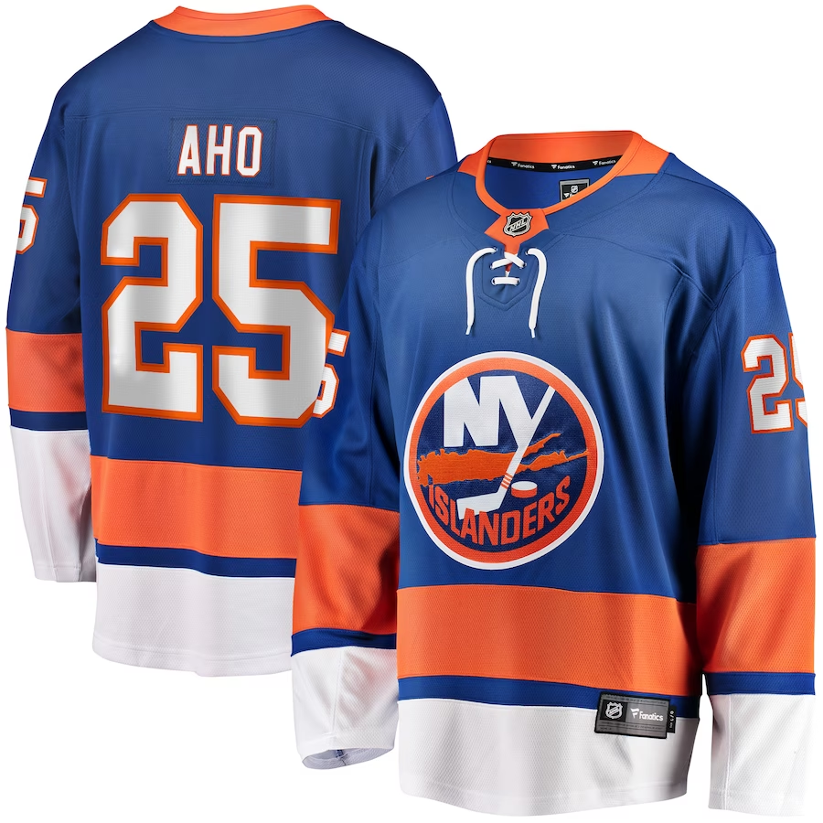 Men's New York Islanders Sebastian Aho #25 Royal Player Game jersey
