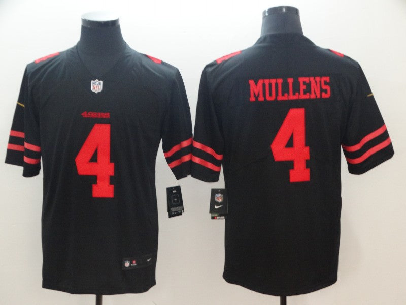 Men's San Francisco 49ers Nick Mullens #4 Black Game jersey