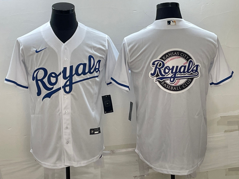 Men's Kansas City Royals White Alternate Replica Team Logo jersey