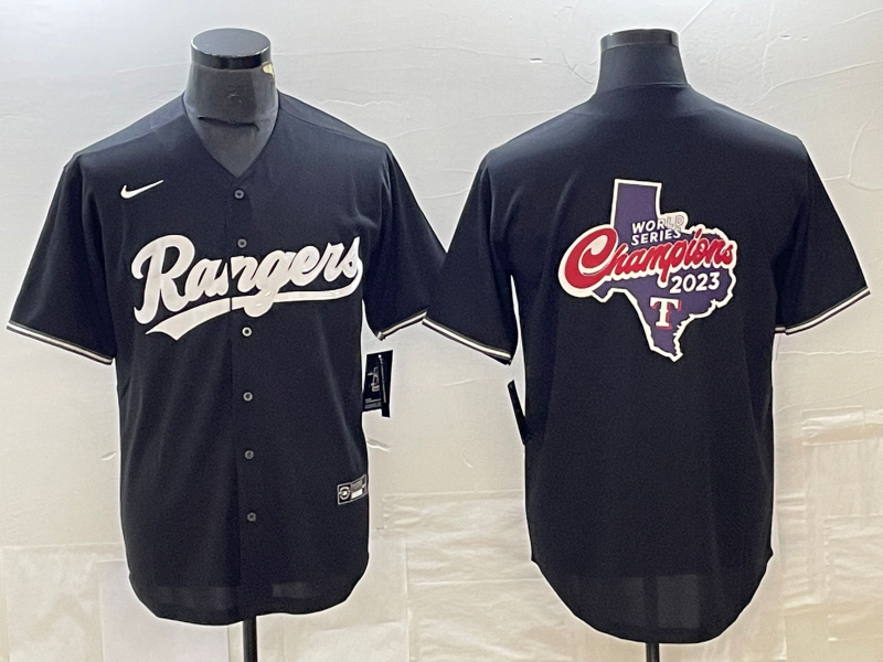 Men's Texas Rangers Black Replica Baseball jersey