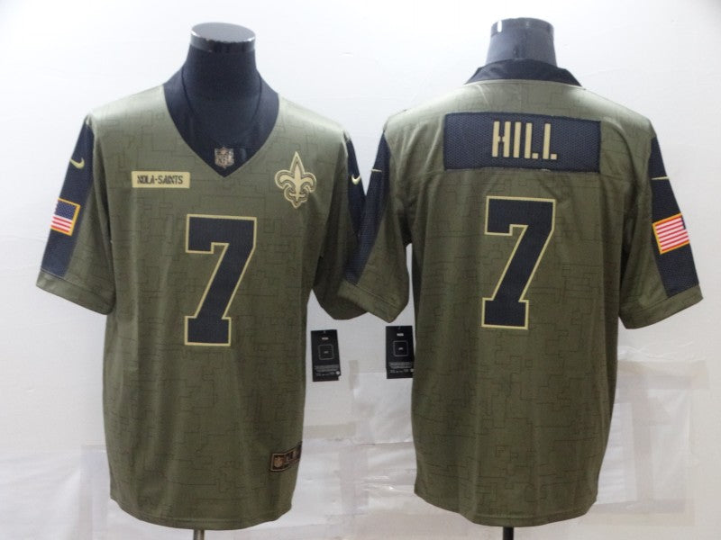 Men's New Orleans Saints Taysom Hill #7 Brown Game jersey