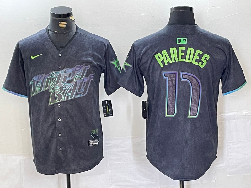 Men's Tampa Bay Rays Isaac Paredes #17 Charcoal 2024 City Connect Limited Player jersey