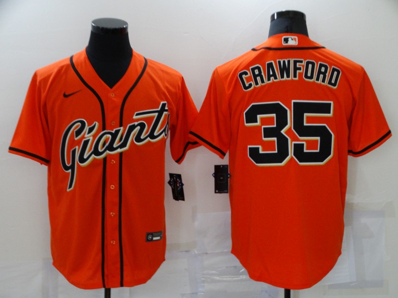 Men's San Francisco Giants Brandon Crawford #35 Orange Replica Baseball jersey