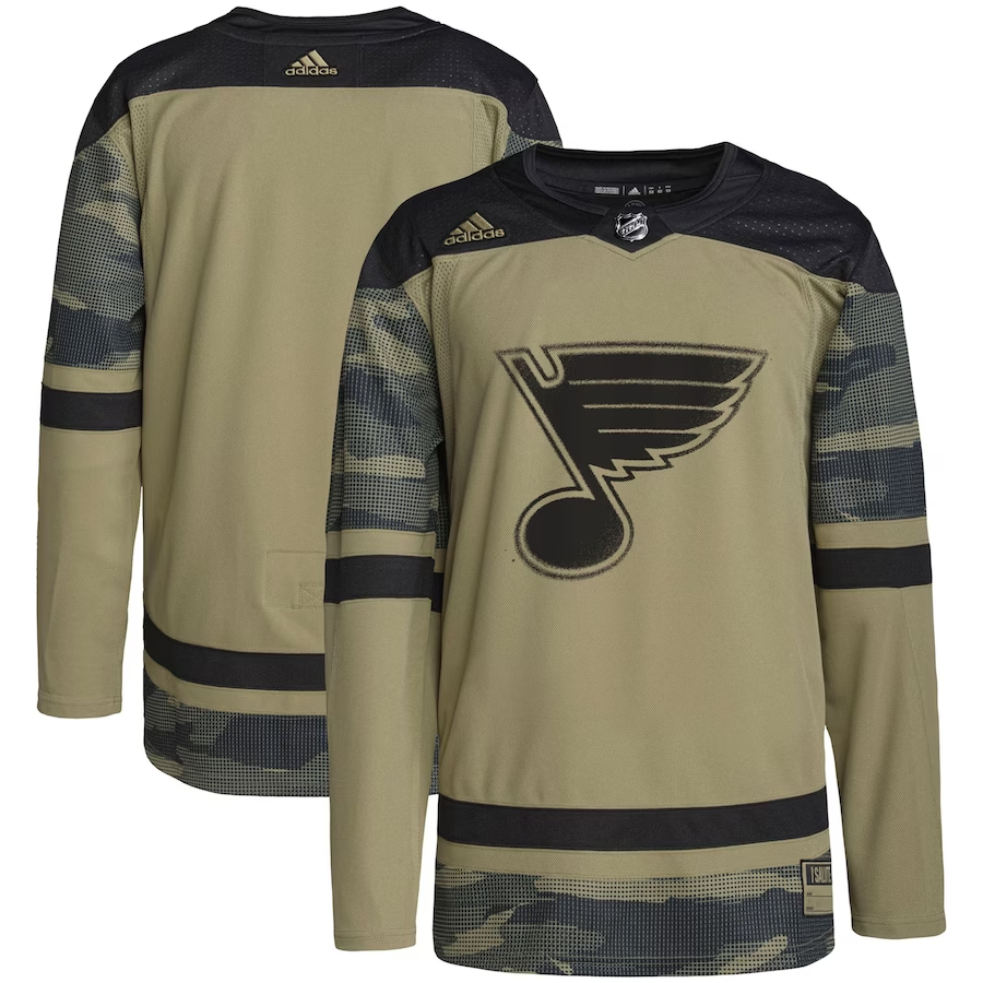 Men's St. Louis Blues Camo Military Appreciation Team Authentic Practice Blank jersey