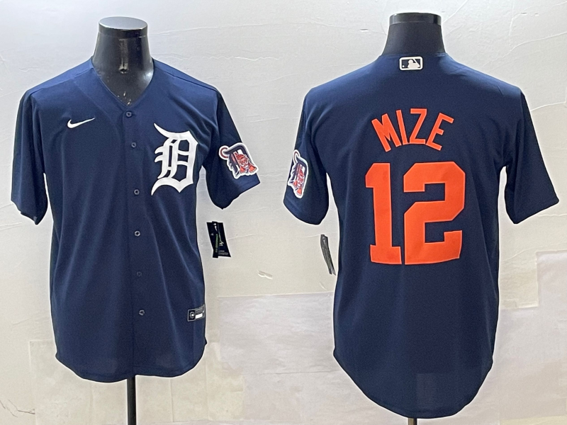 Men's Detroit Tigers Casey Mize #12 Navy Replica Player jersey