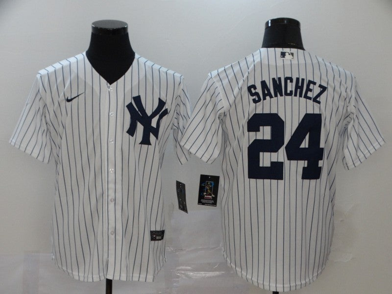Men's New York Yankees Gary Sanchez #24 White Replica Baseball jersey
