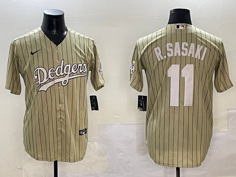 Men's Los Angeles Dodgers Roki Sasaki #11 Gold Replica Player jersey
