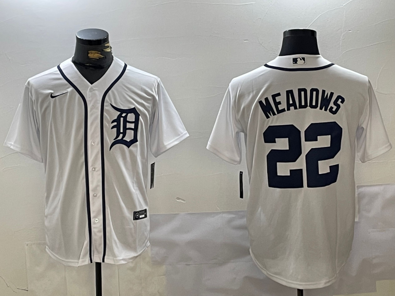 Men's Detroit Tigers Parker Meadows #22 White Home Limited Player jersey