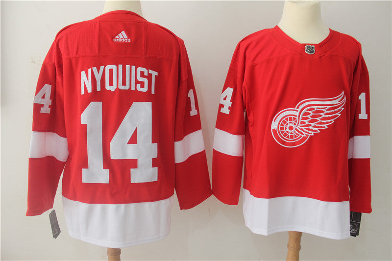 Men's Detroit Red Wings Gustav Nyquist #14 Red Home Breakaway Player jersey
