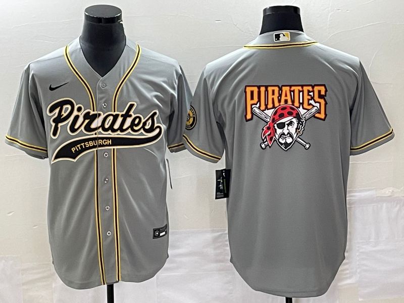 Men's Pittsburgh Pirates Gray Replica Team jersey Joint Edition