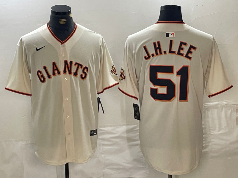 Men's San Francisco Giants Jung Hoo Lee #51 Cream Home Replica Player jersey