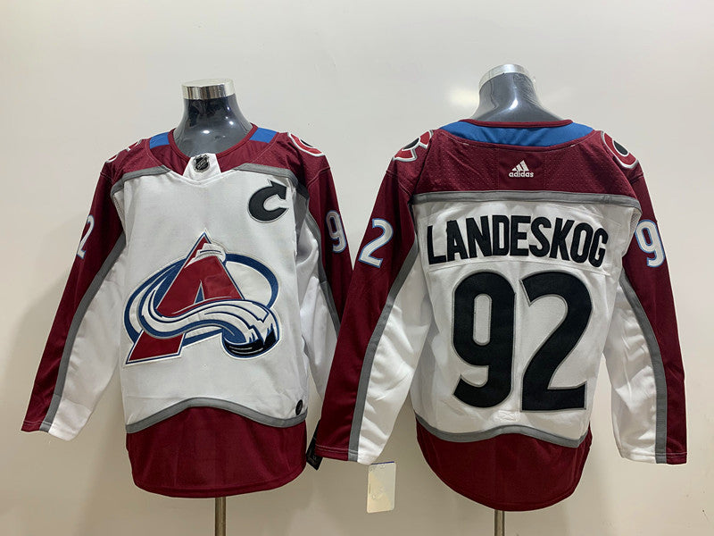 Men's Colorado Avalanche Gabriel Landeskog #92 White Home Breakaway Player jersey