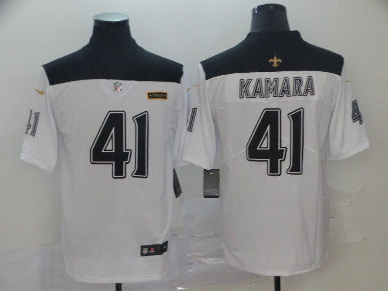 Men's New Orleans Saints Alvin Kamara #41 White City Edition Game jersey