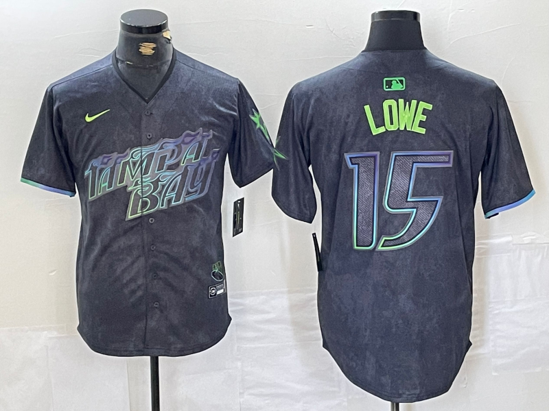 Men's Tampa Bay Rays Josh Lowe #15 Charcoal 2024 City Connect Limited Player jersey