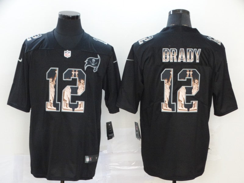 Men's Tampa Bay Buccaneers #12 Tom Brady Black Authentic Player Game jersey