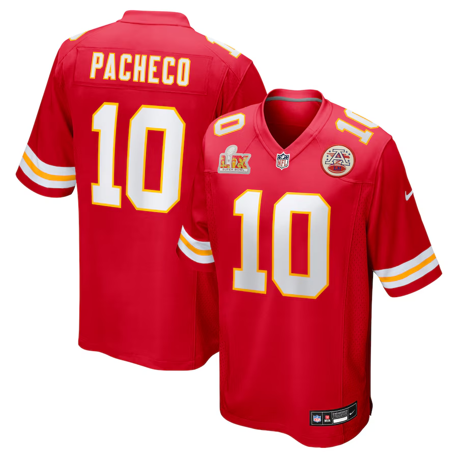Men's Kansas City Chiefs Isiah Pacheco #10 Red Super Bowl LIX Game jersey