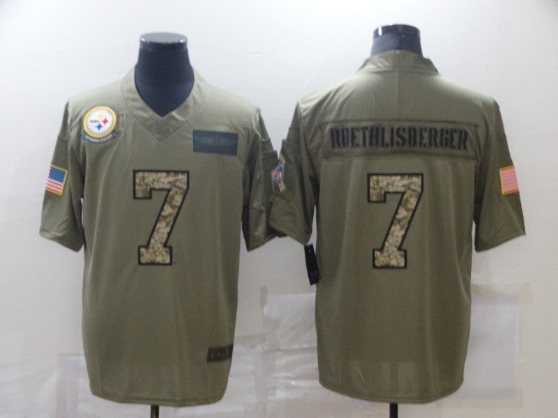 Men's Pittsburgh Steelers Ben Roethlisberger #7 Brown Authentic Game jersey