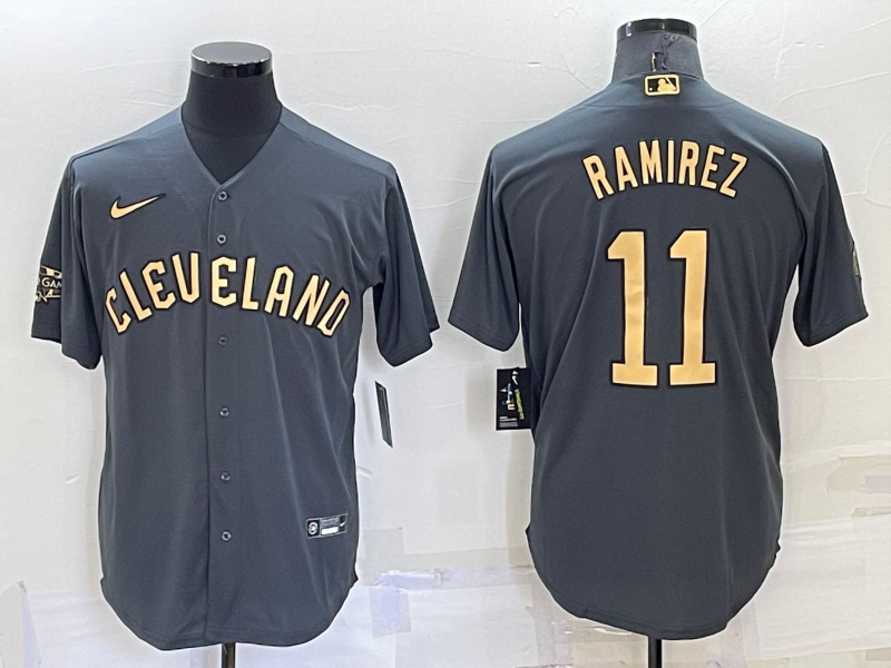 Men's Cleveland Guardians Jose Ramirez #11 Gray Replica Player jersey