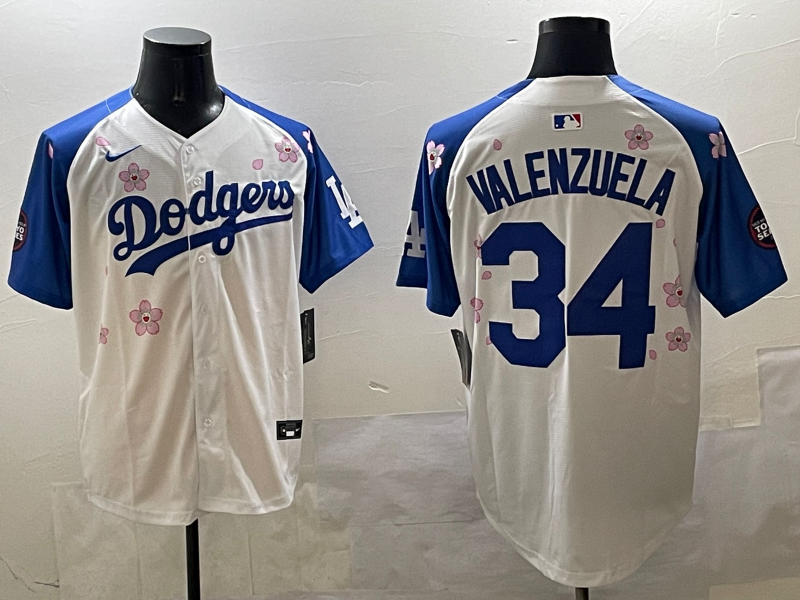 Men's Los Angeles Dodgers Fernando Valenzuela White Game jersey