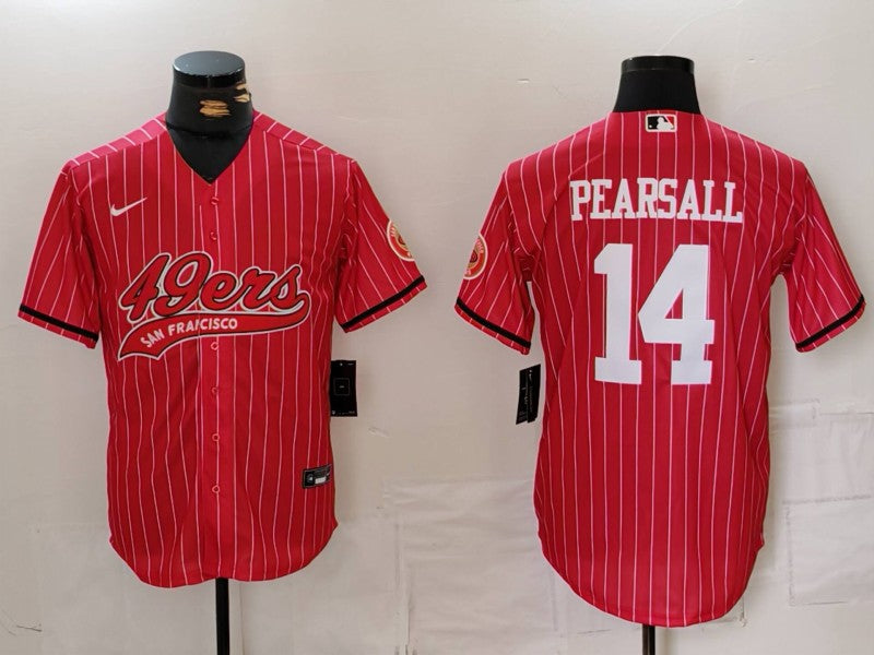 Men's San Francisco 49ers Ricky Pearsall #14 Red Player Game jersey