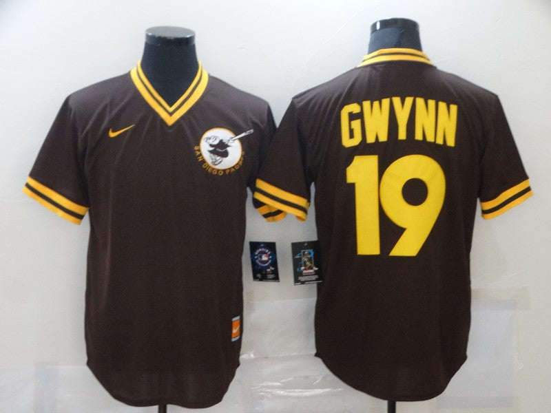 Men's San Diego Padres Tony Gwynn #19 Brown Player jersey