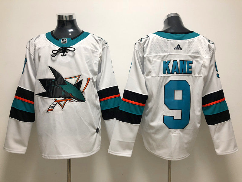 Men's San Jose Sharks Evander Kane #9 White Breakaway Player jersey