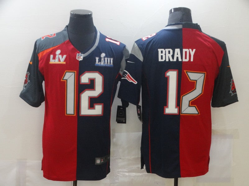 Men's Tampa Bay Buccaneers Tom Brady #12 Red/Blue Game jersey