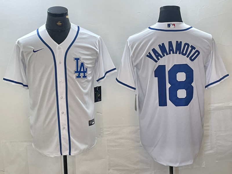 Men's Los Angeles Dodgers Yoshinobu Yamamoto #18 White Limited Player jersey