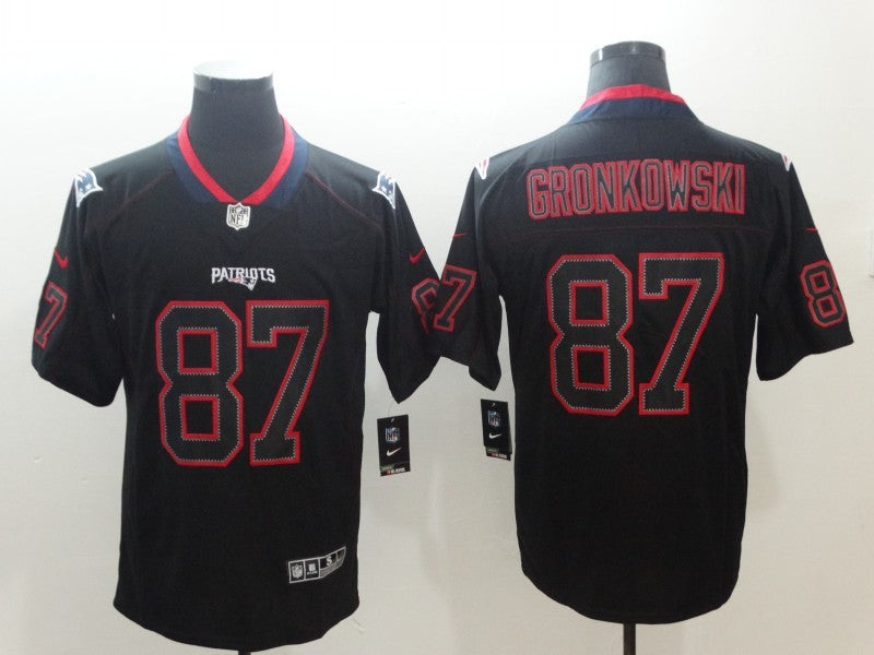 Men's New England Patriots Rob Gronkowski #87 Black Game Player jersey