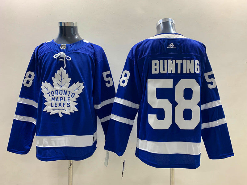 Men's Toronto Maple Leafs Michael Bunting #58 Blue Player Game jersey