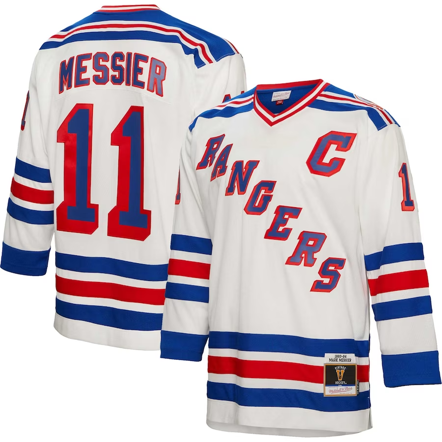 Men's New York Rangers Mark Messier #11 White Player Game jersey