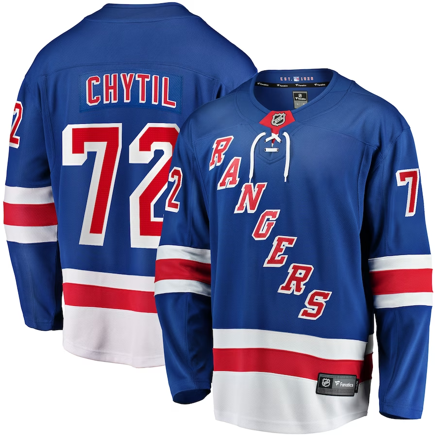 Men's New York Rangers Filip Chytil #72 Blue Player jersey