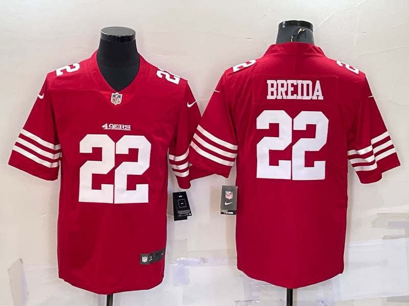 Men's San Francisco 49ers Matt Breida #22 Red Player jersey