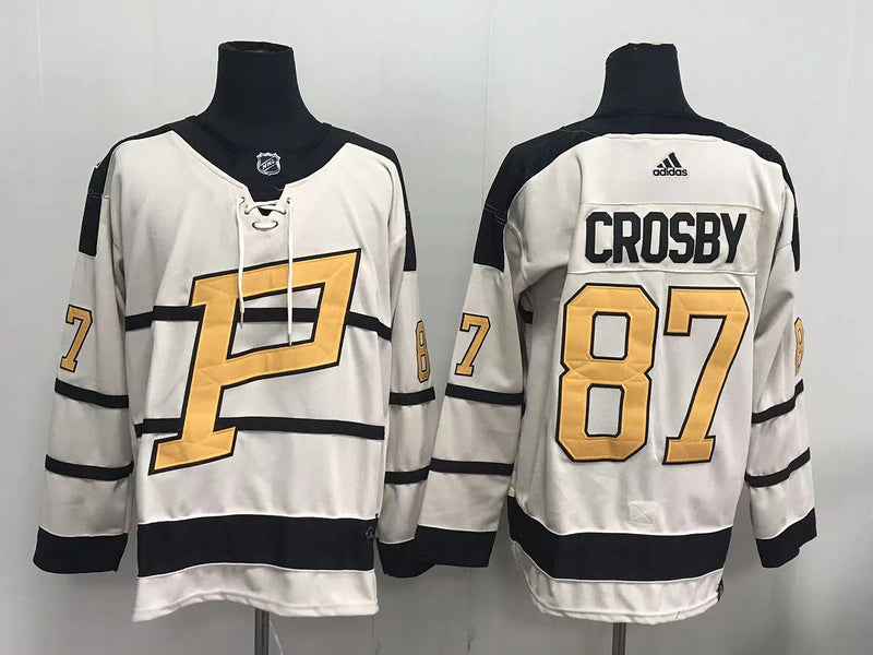 Men's Pittsburgh Penguins sidney crosby #87 White Player Game jersey