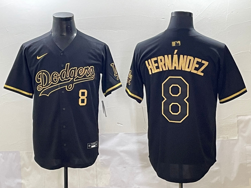 Men's Los Angeles Dodgers Enrique Hernandez #8 Black Team Player Game Jersey