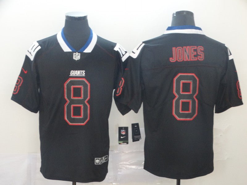 Men's New York Giants #8 Daniel Jones Black Game Player jersey