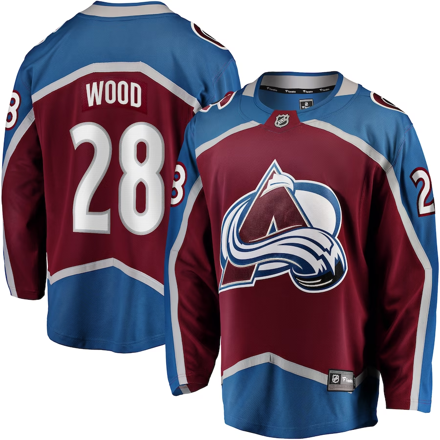 Men's Colorado Avalanche Miles Wood #28 Maroon Home Breakaway jersey