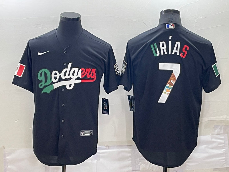 Men's Los Angeles Dodgers Julio Urias #7 Black Stitched Baseball jersey