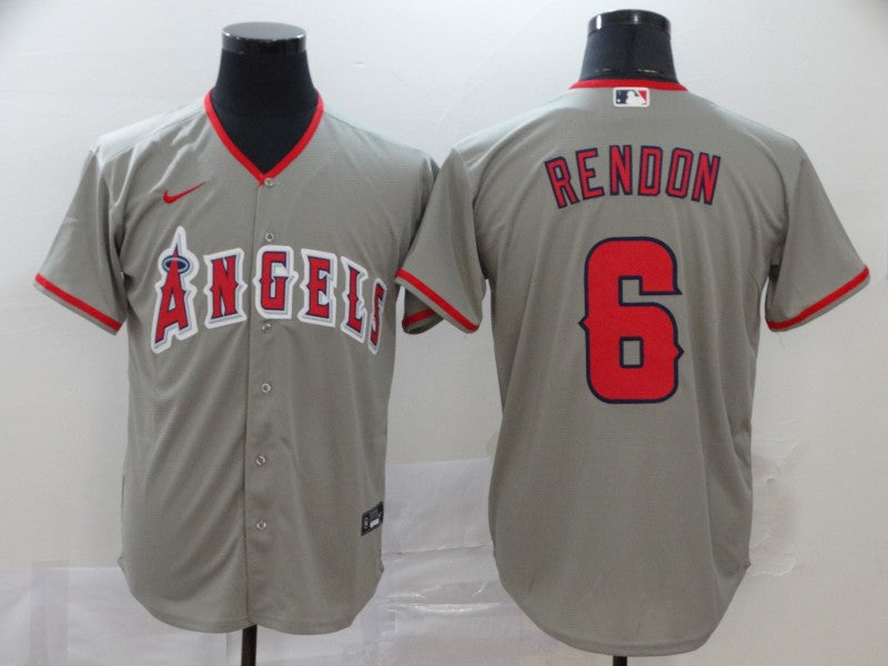 Men's Los Angeles Angels Anthony Rendons #6 Gray Sewn Baseball jersey